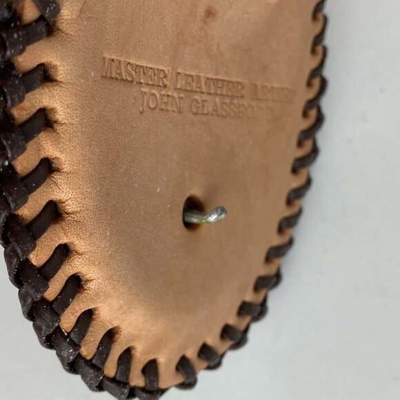 VTG Belt Buckle Master Leather Artist John Glassford Oval Tooled Native Horse - Picture 5 of 7